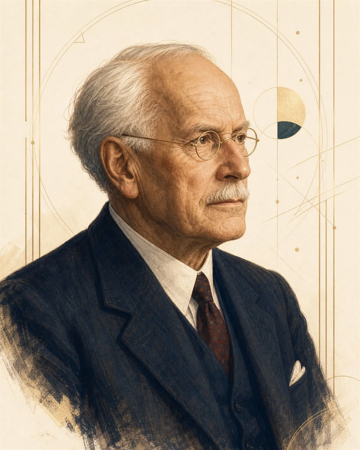 Illustration éditoriale de Carl Gustav Jung